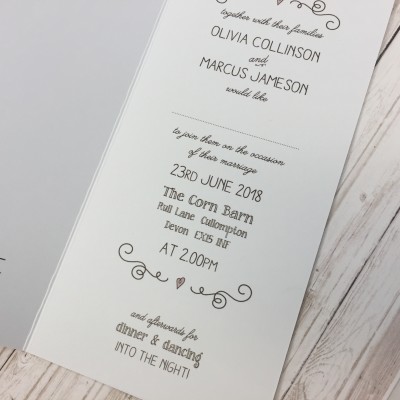 Chalkboard wedding invitations by Dilly & Dilly