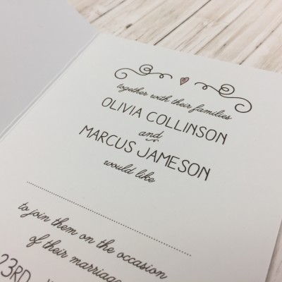 Chalkboard wedding invitations by Dilly & Dilly
