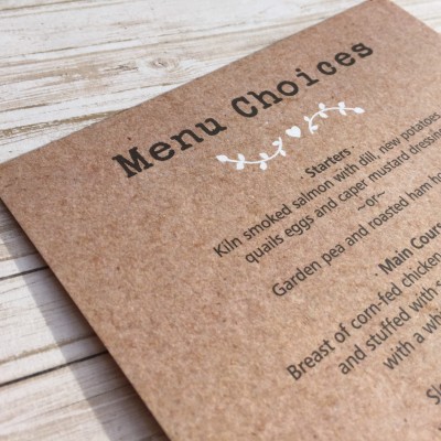 Nordic Heart Menu Cards by Dilly & Dilly