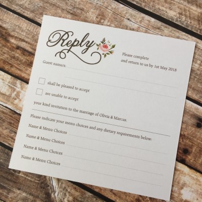 Evie Wedding Reply Cards by Dilly & Dilly