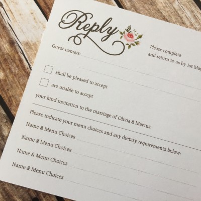 Evie Wedding Reply Cards by Dilly & Dilly