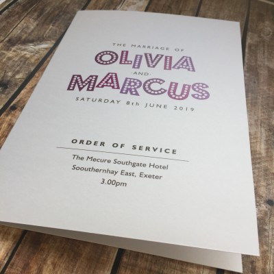 Name in Lights Order of Service Covers by Dilly & Dilly