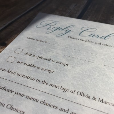 Cresta Wedding Reply Card by Dilly & Dilly