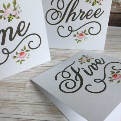 Evie Table Number Cards by Dilly & Dilly