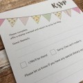 Bunting Wedding Reply Card by Dilly & Dilly