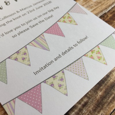 Bunting Save the Date Cards by Dilly & Dilly