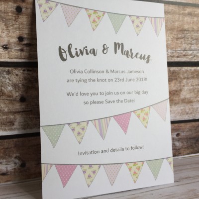 Bunting Save the Date Cards by Dilly & Dilly